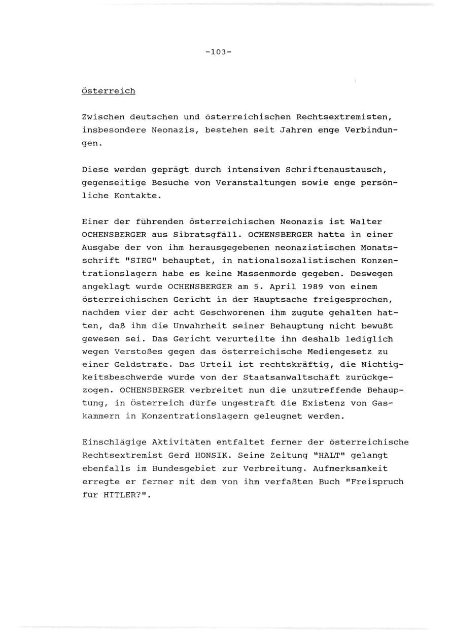 Seite 104 des Verfassungsschutzbericht 1989 Baden-Württemberg