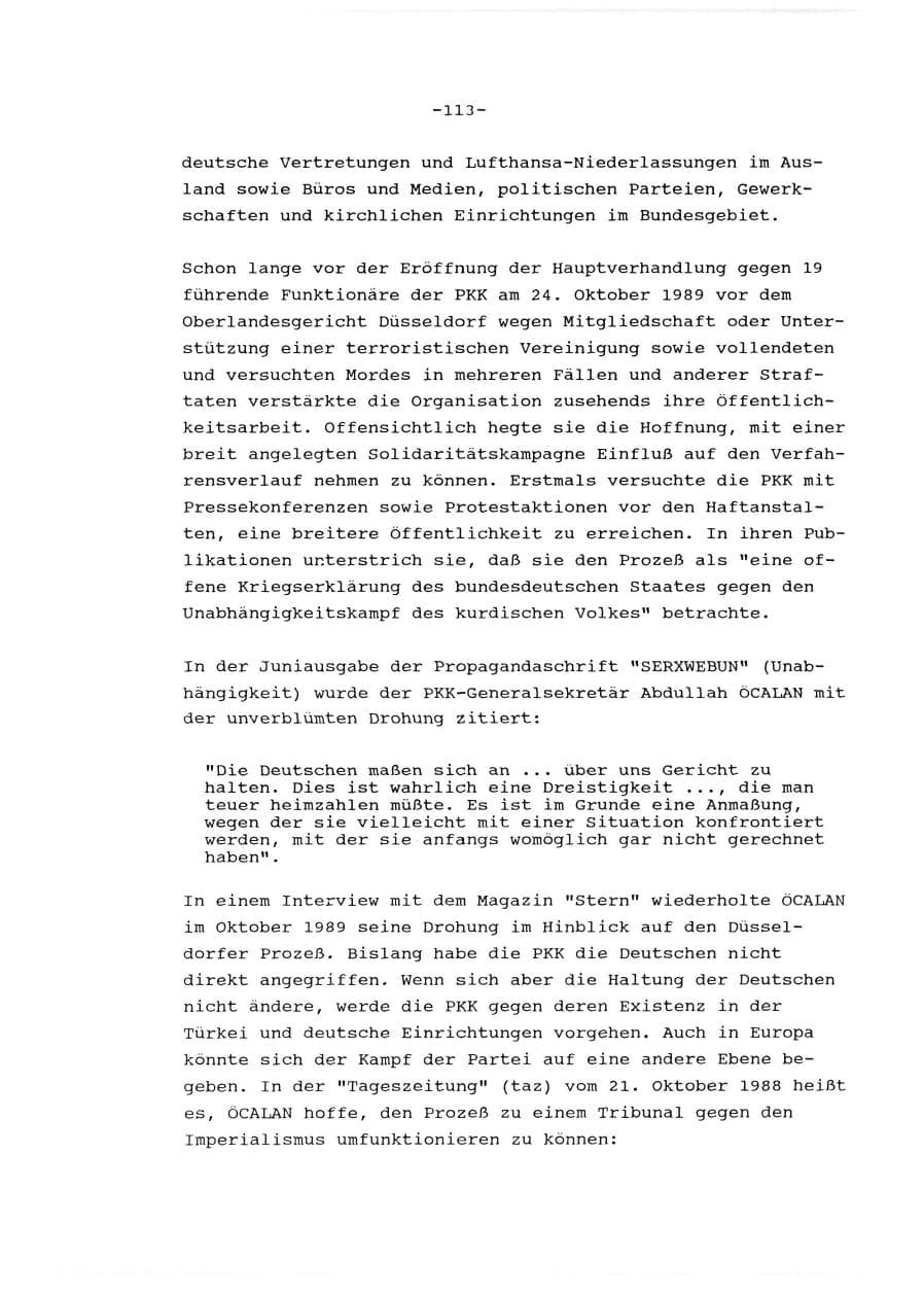 Seite 114 des Verfassungsschutzbericht 1989 Baden-Württemberg