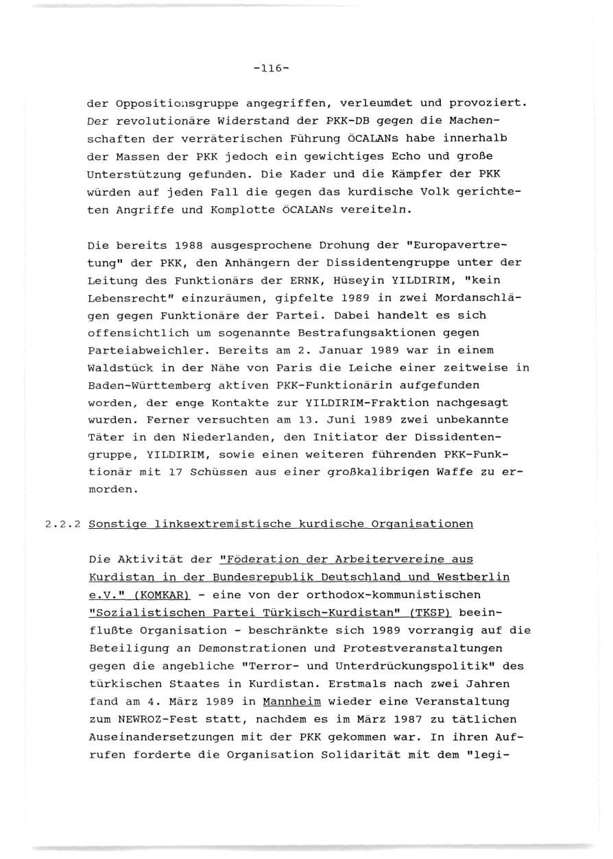 Seite 117 des Verfassungsschutzbericht 1989 Baden-Württemberg