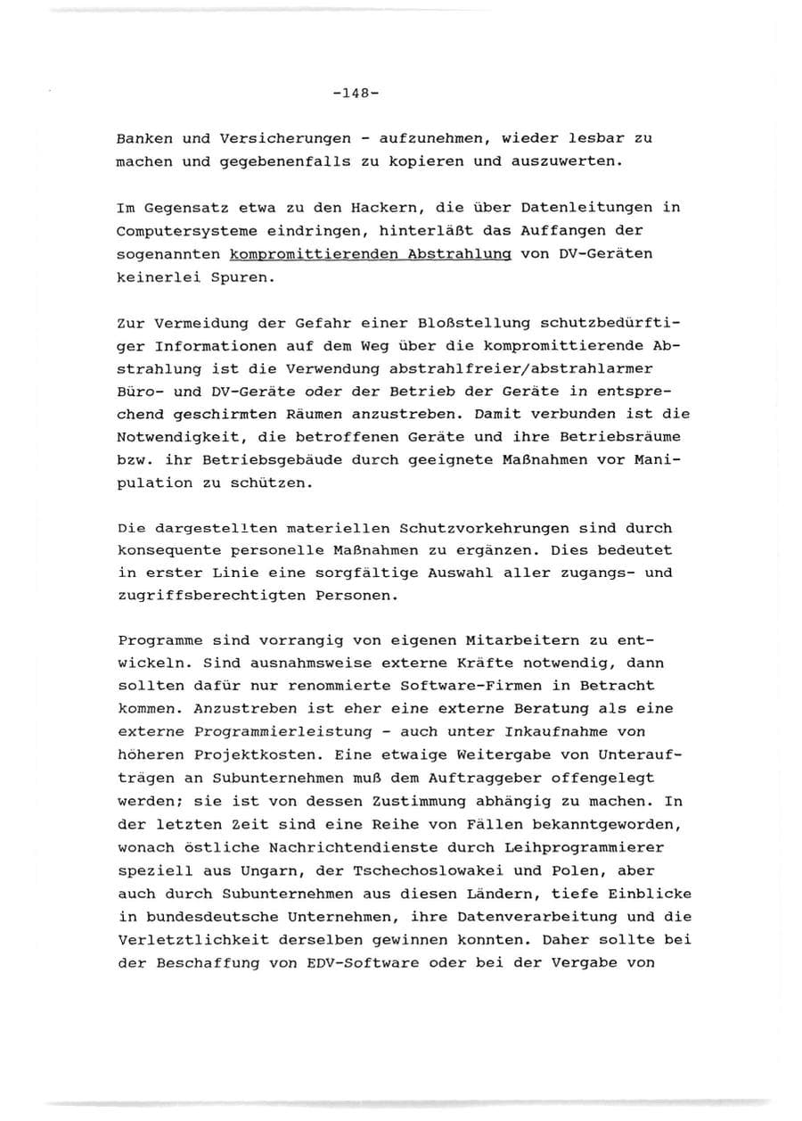 Seite 149 des Verfassungsschutzbericht 1989 Baden-Württemberg