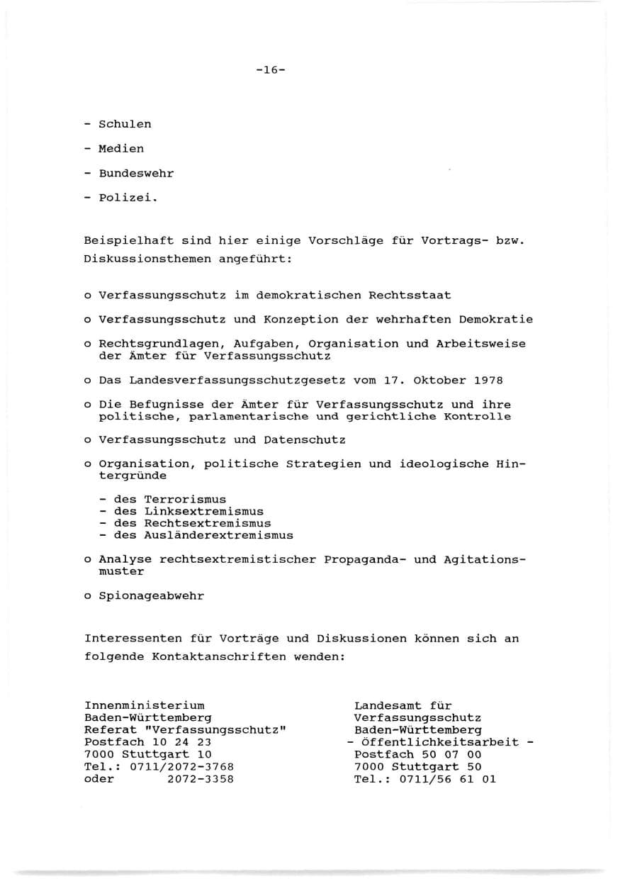 Seite 17 des Verfassungsschutzbericht 1989 Baden-Württemberg