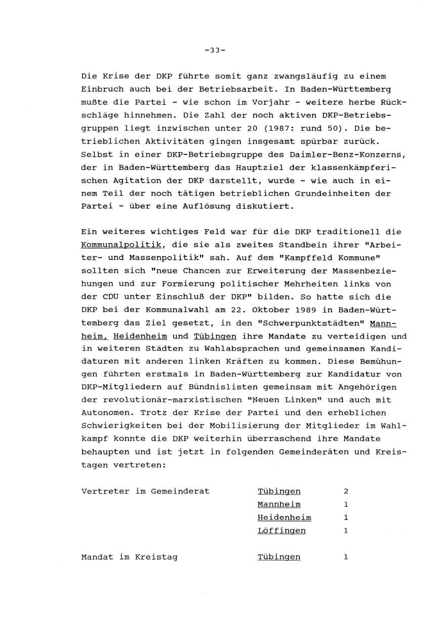 Seite 34 des Verfassungsschutzbericht 1989 Baden-Württemberg