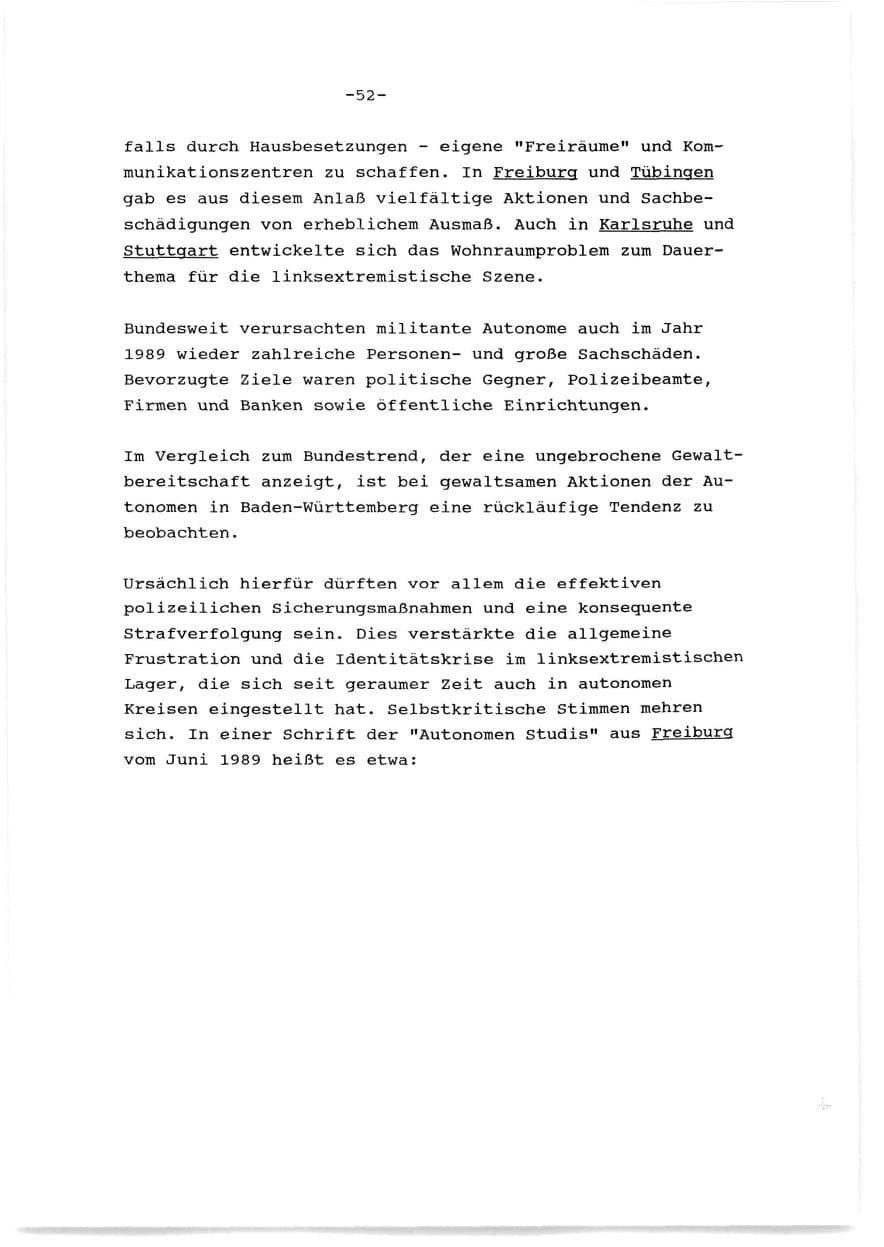 Seite 53 des Verfassungsschutzbericht 1989 Baden-Württemberg