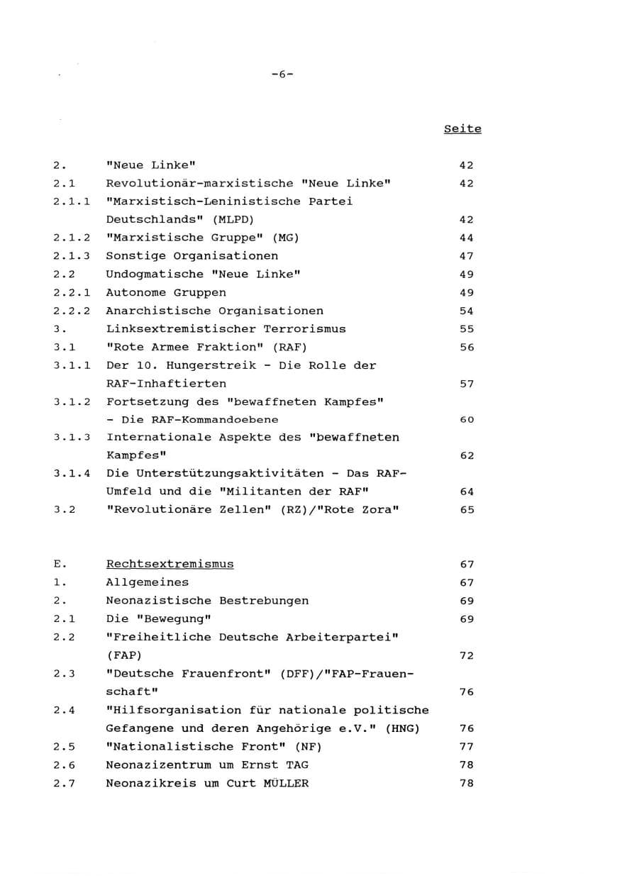 Seite 7 des Verfassungsschutzbericht 1989 Baden-Württemberg
