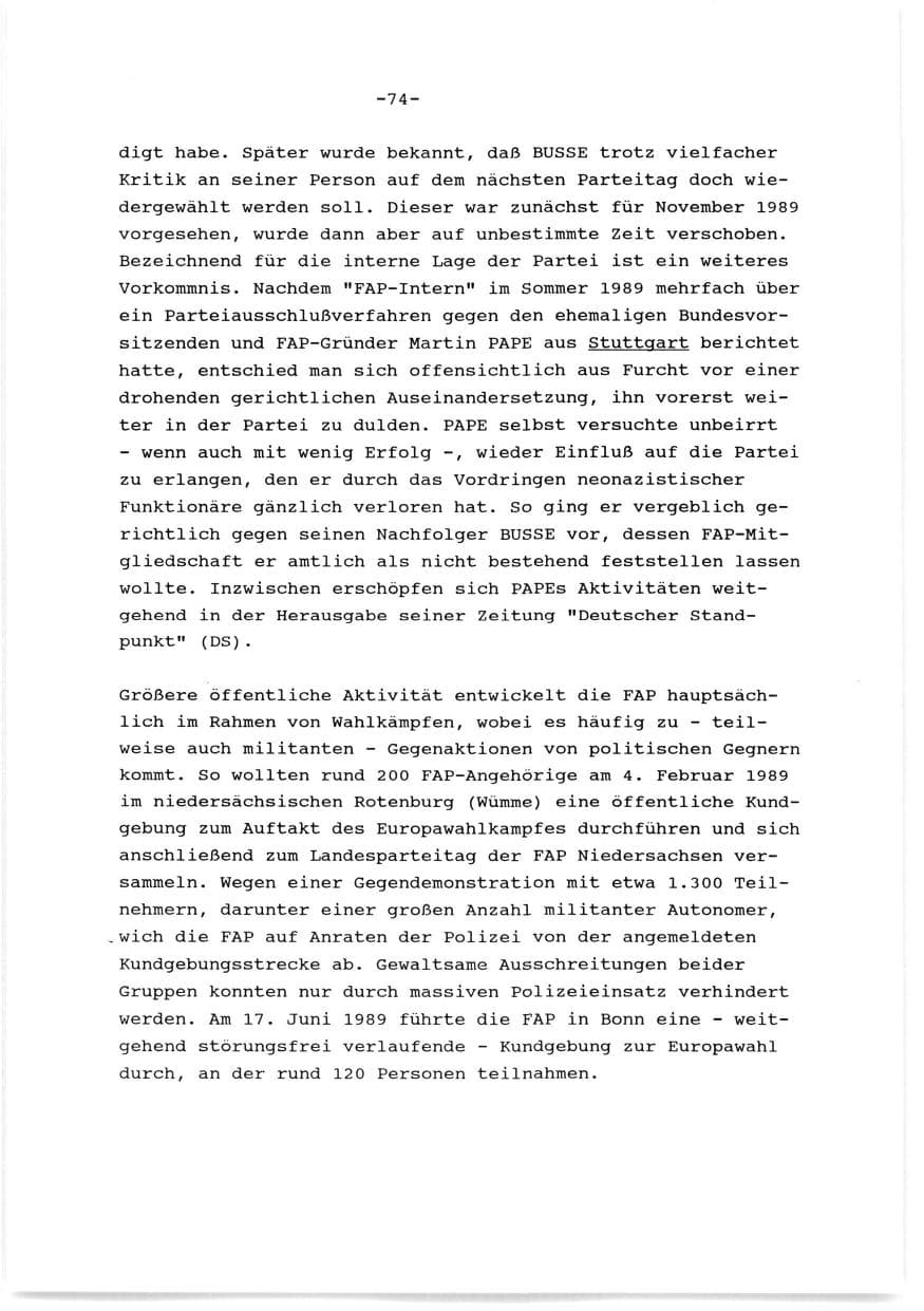 Seite 75 des Verfassungsschutzbericht 1989 Baden-Württemberg