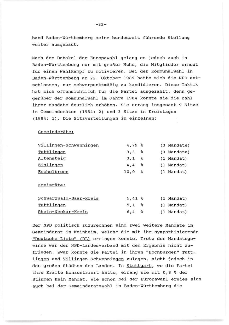 Seite 83 des Verfassungsschutzbericht 1989 Baden-Württemberg