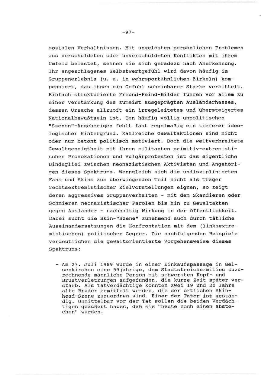 Seite 98 des Verfassungsschutzbericht 1989 Baden-Württemberg