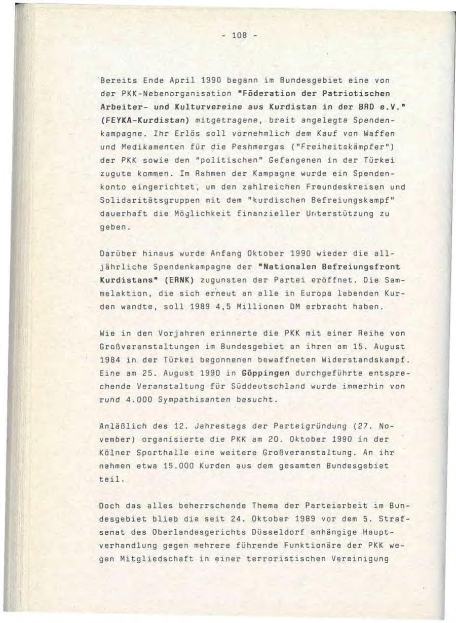 Seite 108 des Verfassungsschutzbericht 1990 Baden-Württemberg