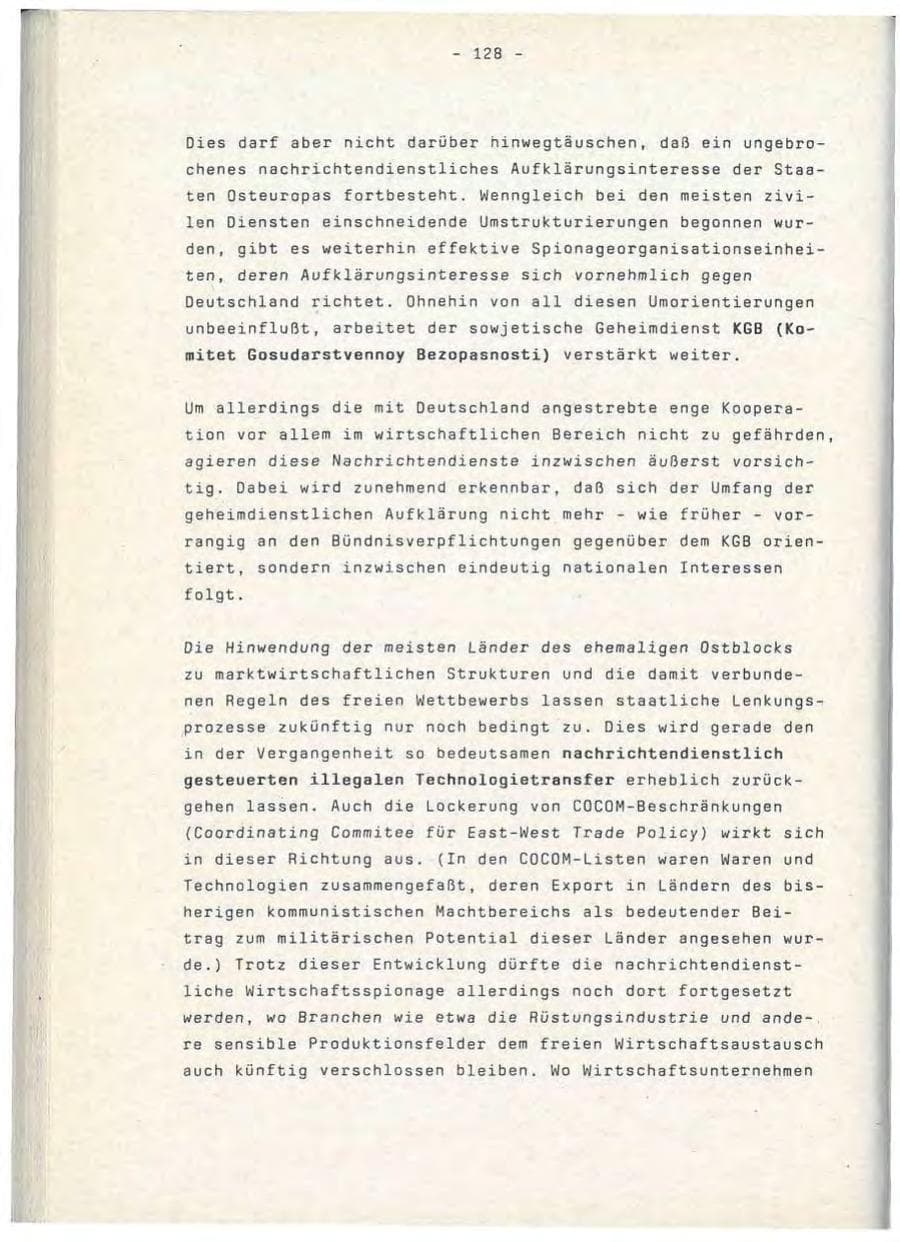 Seite 128 des Verfassungsschutzbericht 1990 Baden-Württemberg