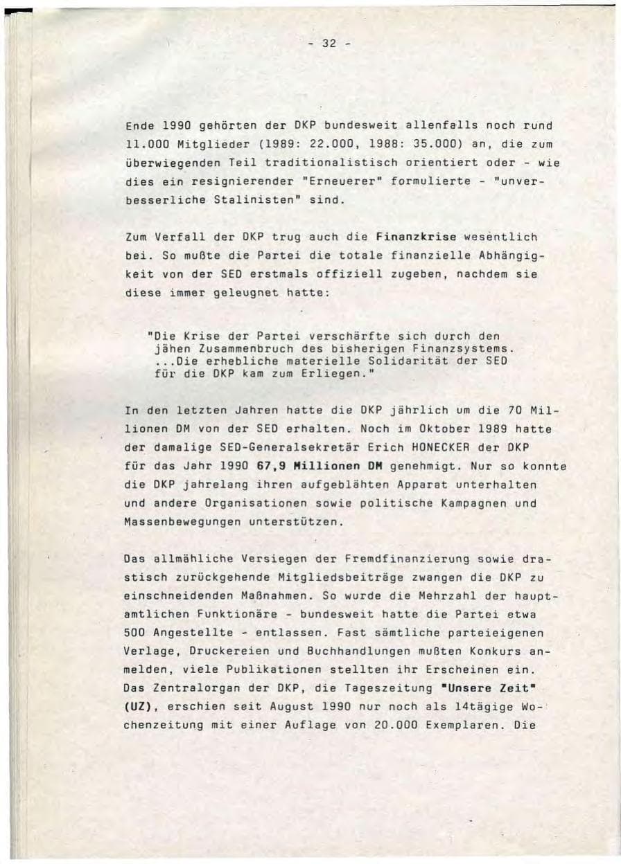 Seite 32 des Verfassungsschutzbericht 1990 Baden-Württemberg