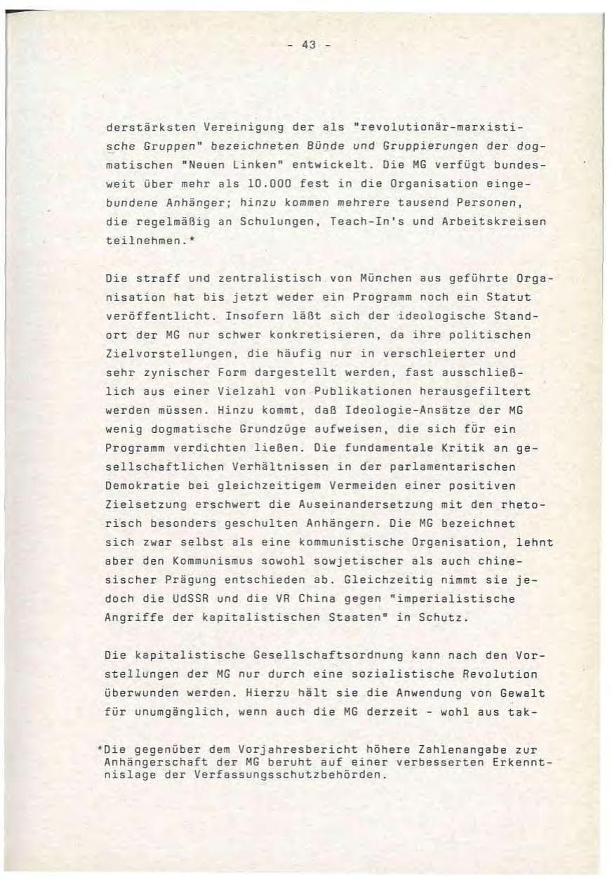 Seite 43 des Verfassungsschutzbericht 1990 Baden-Württemberg