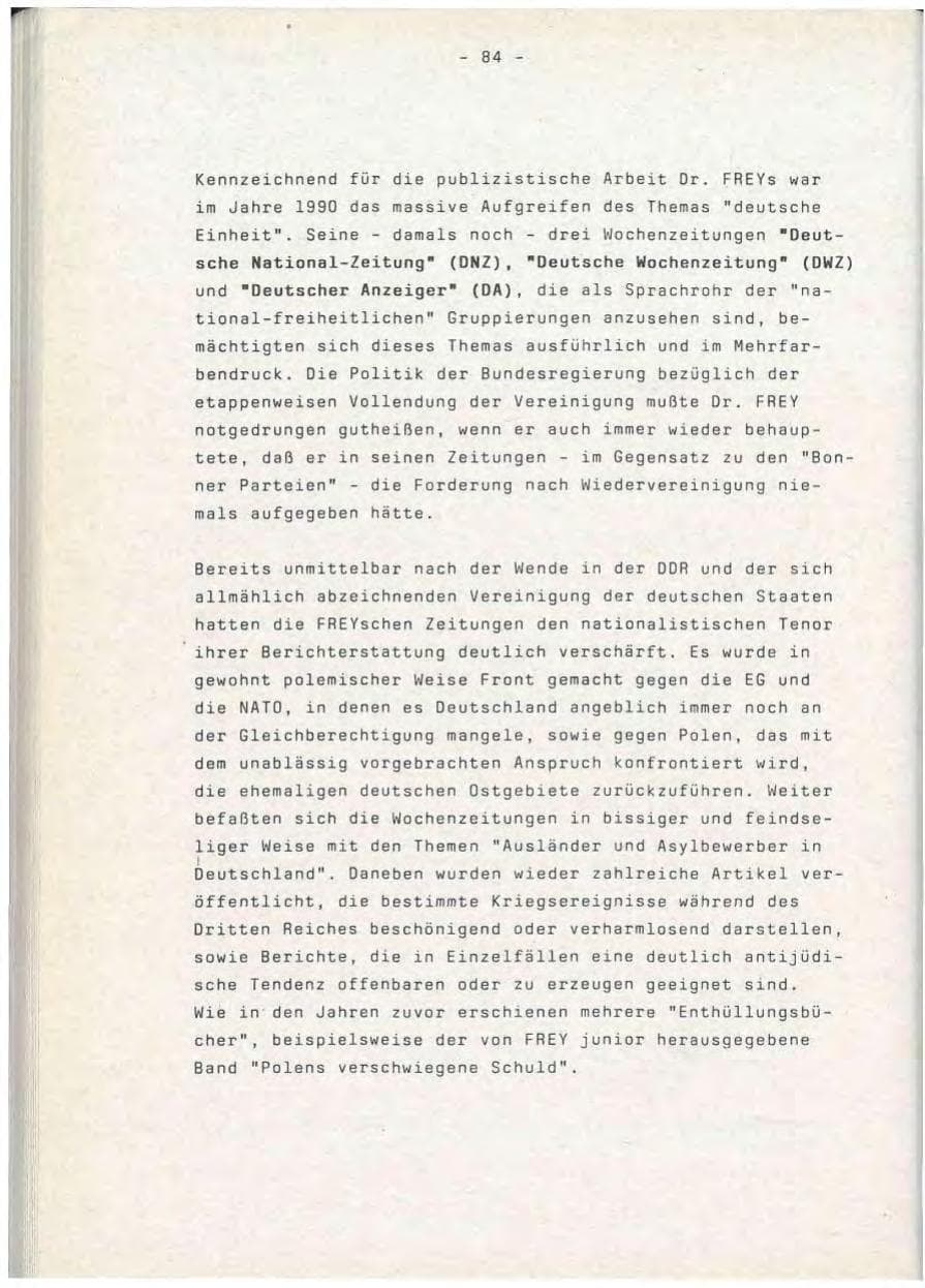 Seite 84 des Verfassungsschutzbericht 1990 Baden-Württemberg