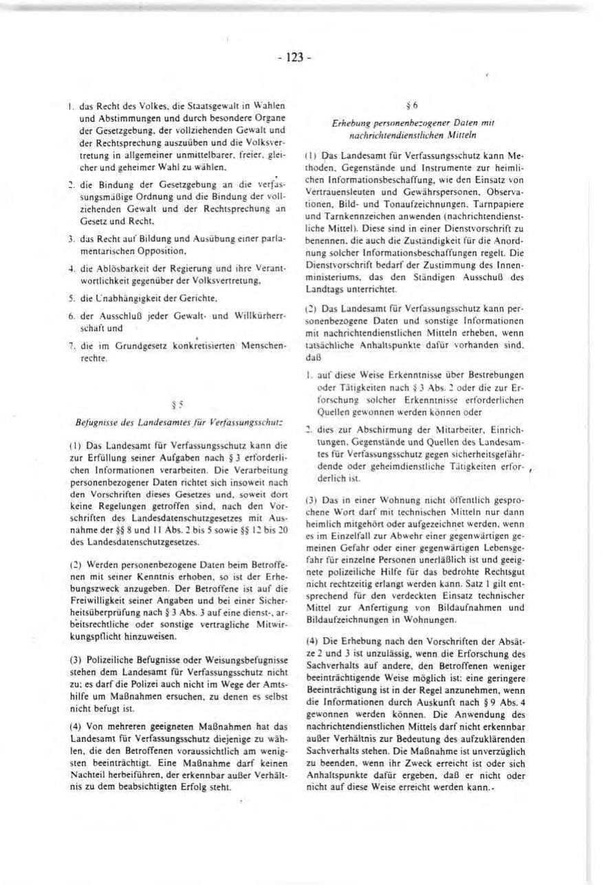 Seite 123 des Verfassungsschutzbericht 1991 Baden-Württemberg