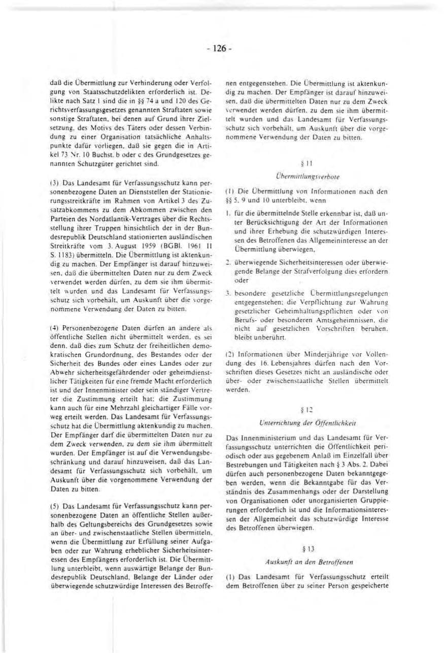 Seite 126 des Verfassungsschutzbericht 1991 Baden-Württemberg