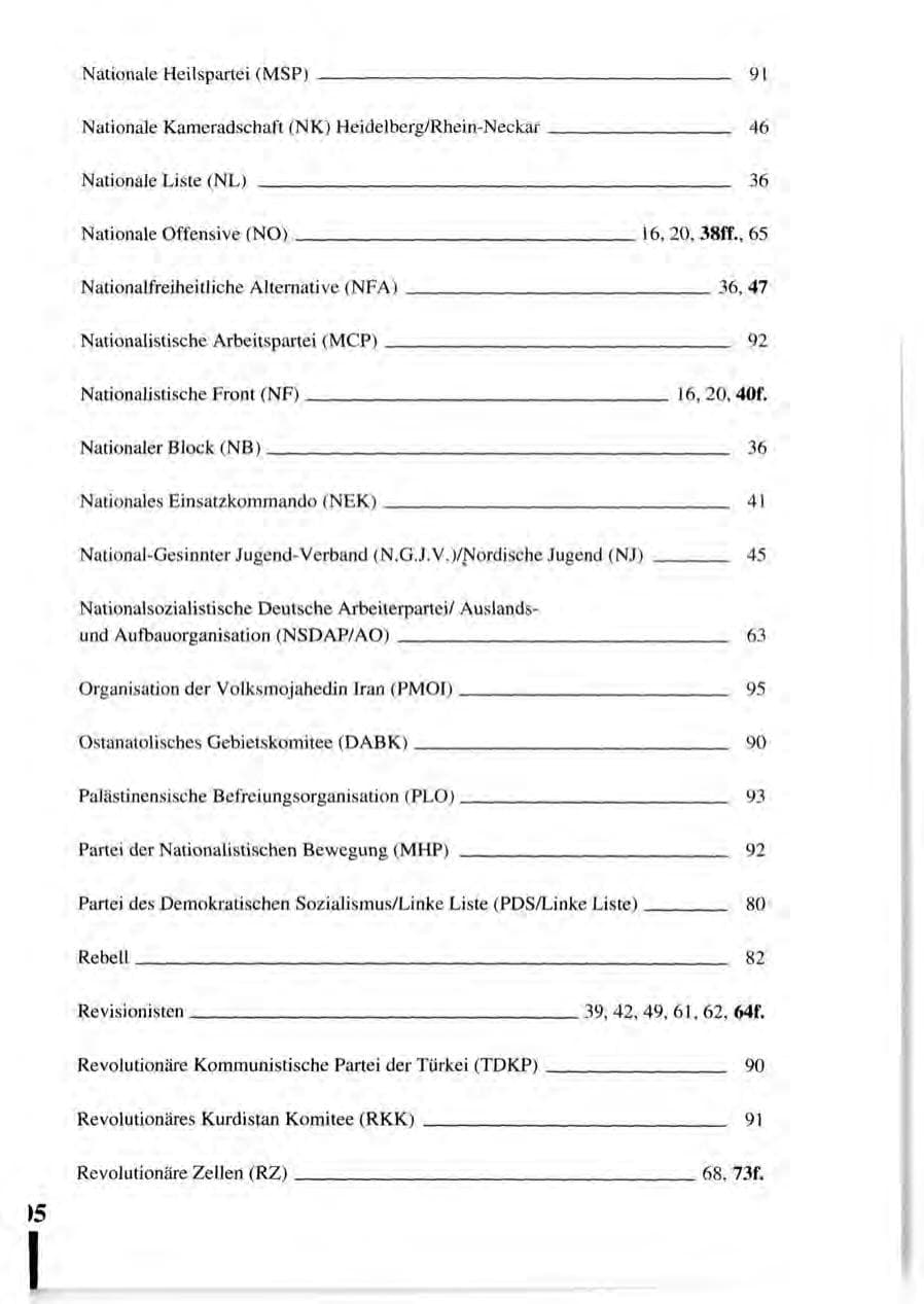 Seite 107 des Verfassungsschutzbericht 1992 Baden-Württemberg