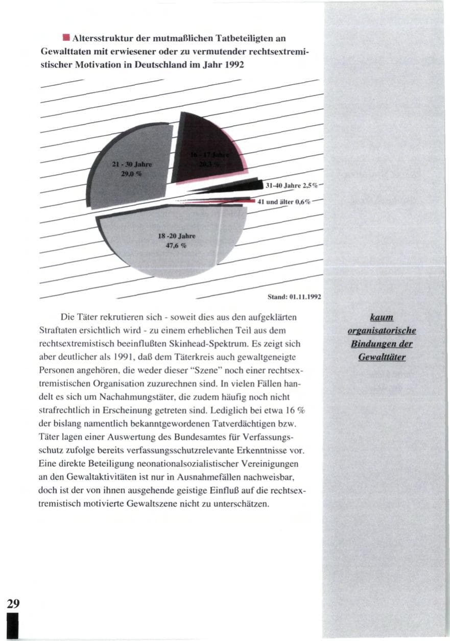 Seite 31 des Verfassungsschutzbericht 1992 Baden-Württemberg