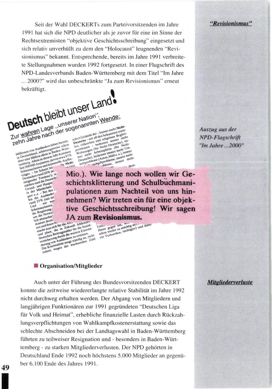 Seite 51 des Verfassungsschutzbericht 1992 Baden-Württemberg