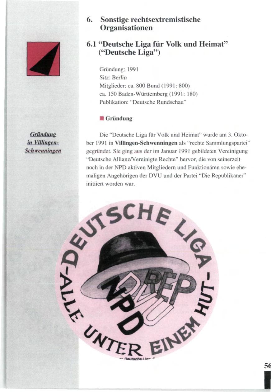 Seite 58 des Verfassungsschutzbericht 1992 Baden-Württemberg