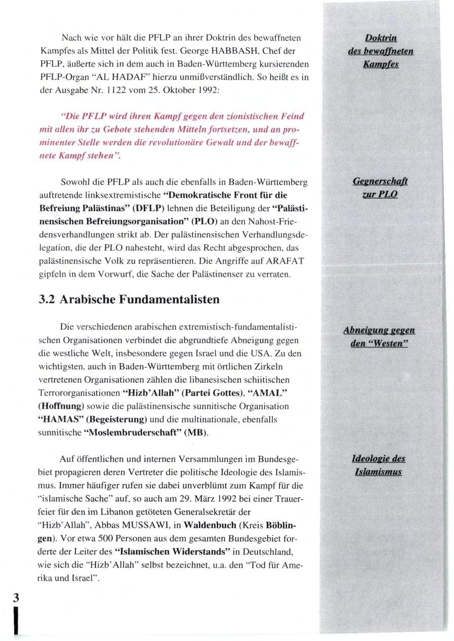 Seite 95 des Verfassungsschutzbericht 1992 Baden-Württemberg