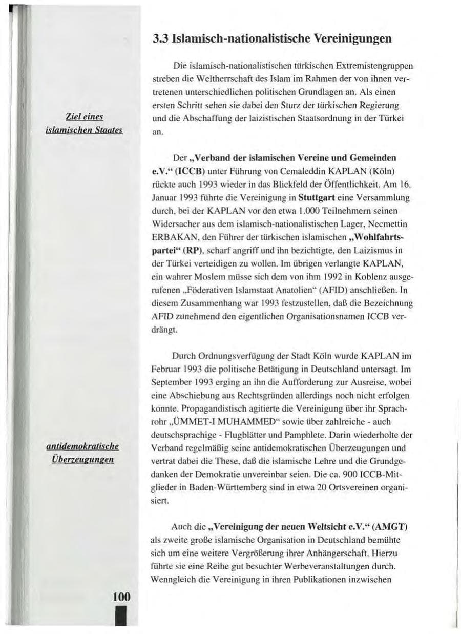Seite 104 des Verfassungsschutzbericht 1993 Baden-Württemberg
