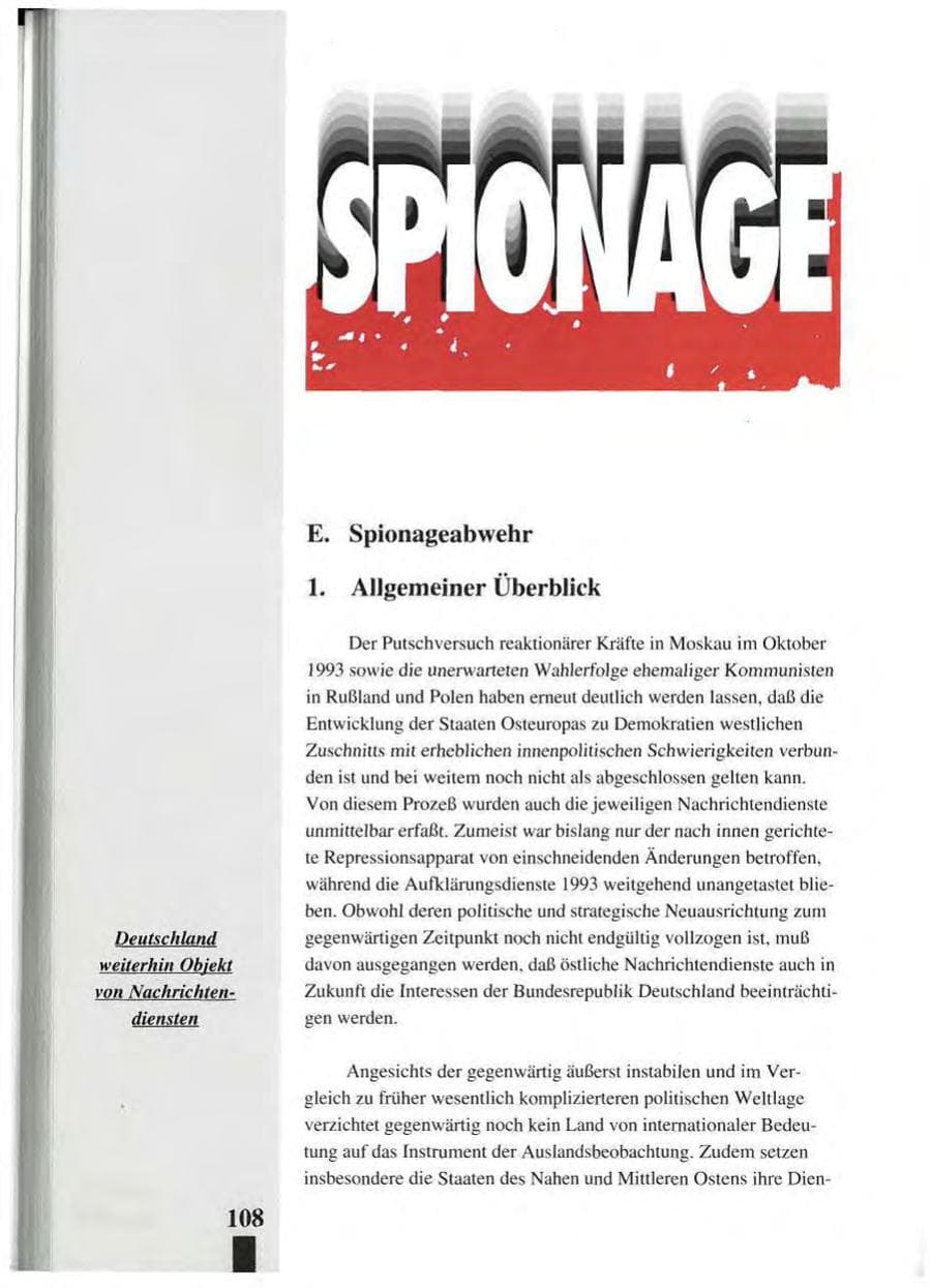 Seite 112 des Verfassungsschutzbericht 1993 Baden-Württemberg