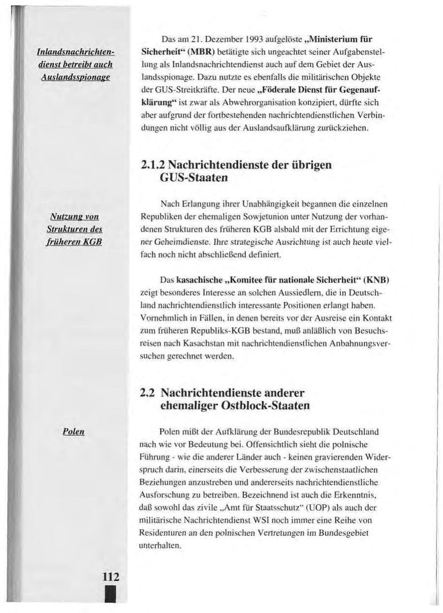 Seite 116 des Verfassungsschutzbericht 1993 Baden-Württemberg