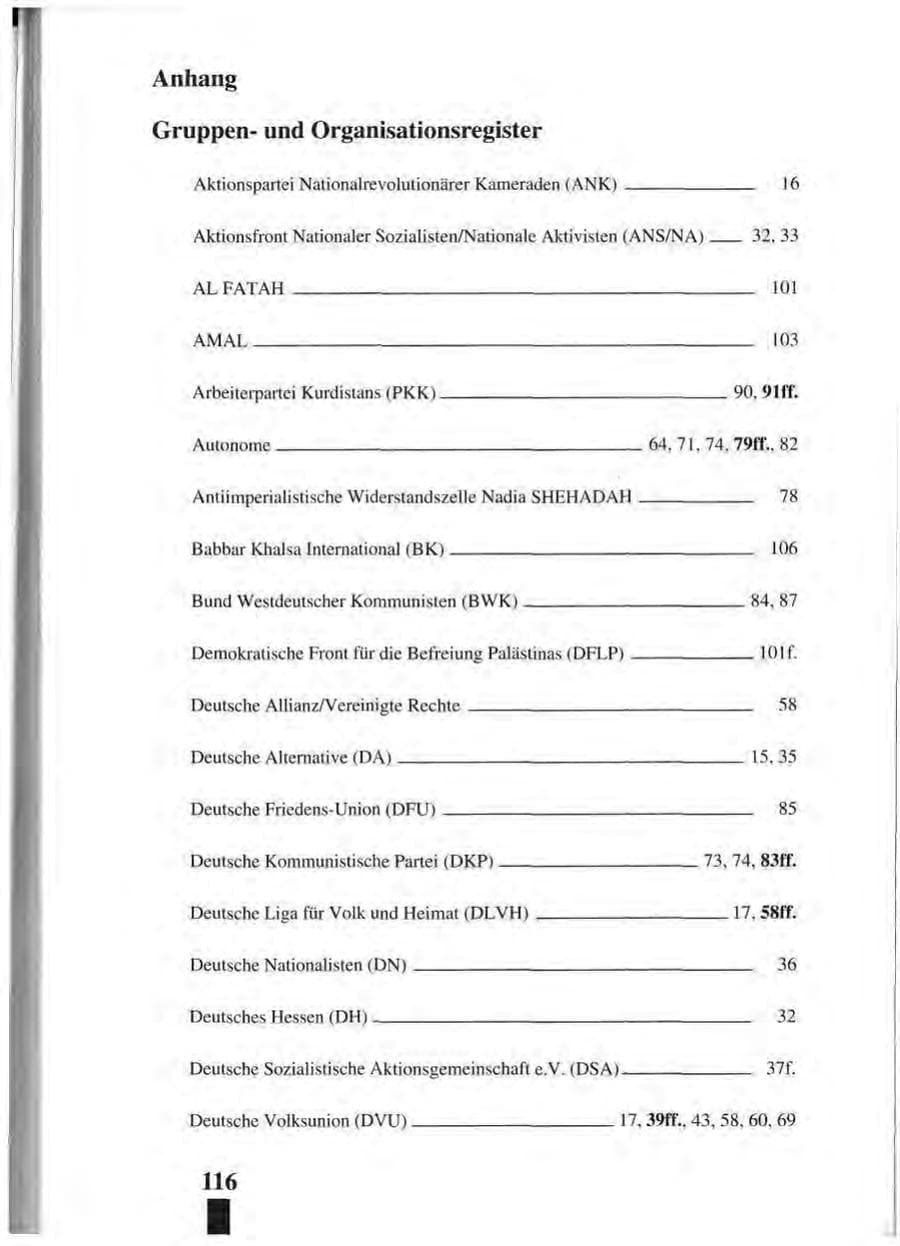 Seite 120 des Verfassungsschutzbericht 1993 Baden-Württemberg
