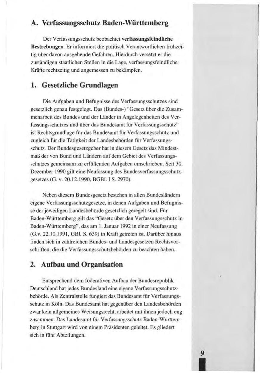 Seite 13 des Verfassungsschutzbericht 1993 Baden-Württemberg