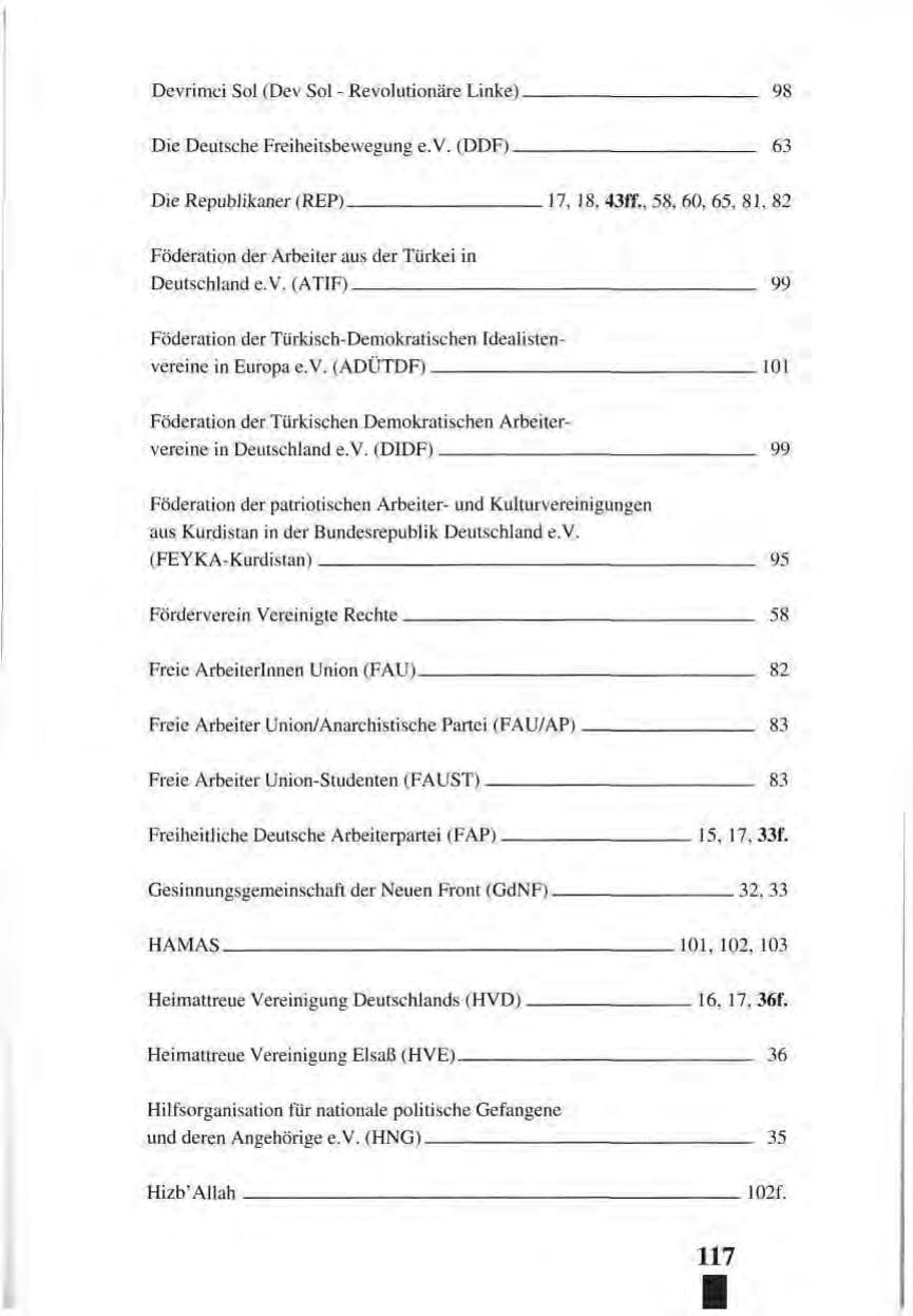 Seite 121 des Verfassungsschutzbericht 1993 Baden-Württemberg