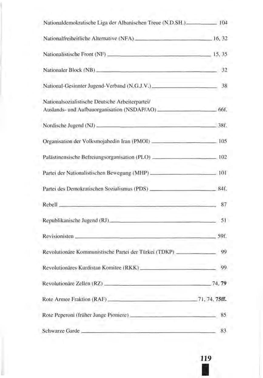 Seite 123 des Verfassungsschutzbericht 1993 Baden-Württemberg