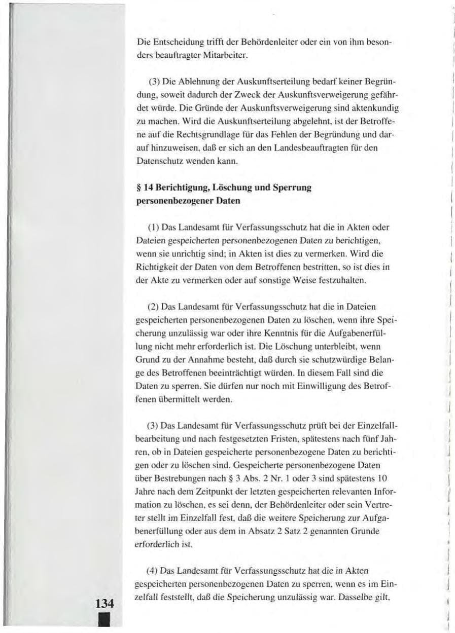 Seite 138 des Verfassungsschutzbericht 1993 Baden-Württemberg