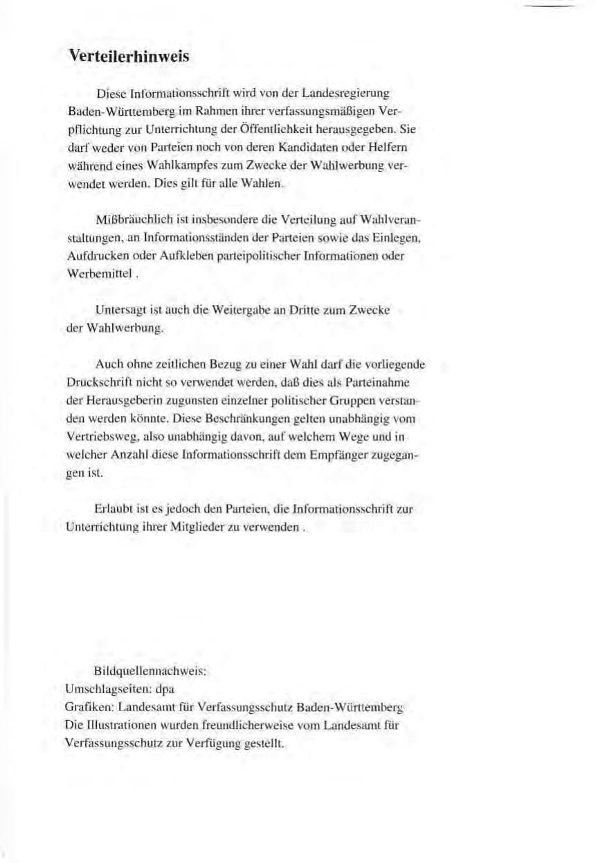 Seite 141 des Verfassungsschutzbericht 1993 Baden-Württemberg