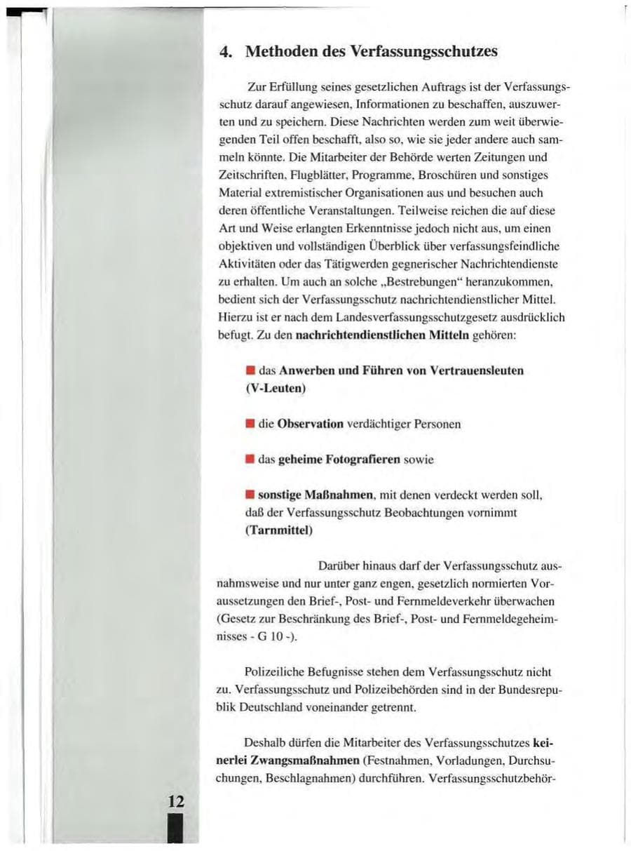Seite 16 des Verfassungsschutzbericht 1993 Baden-Württemberg