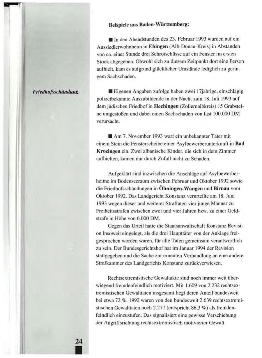 Seite 28 des Verfassungsschutzbericht 1993 Baden-Württemberg
