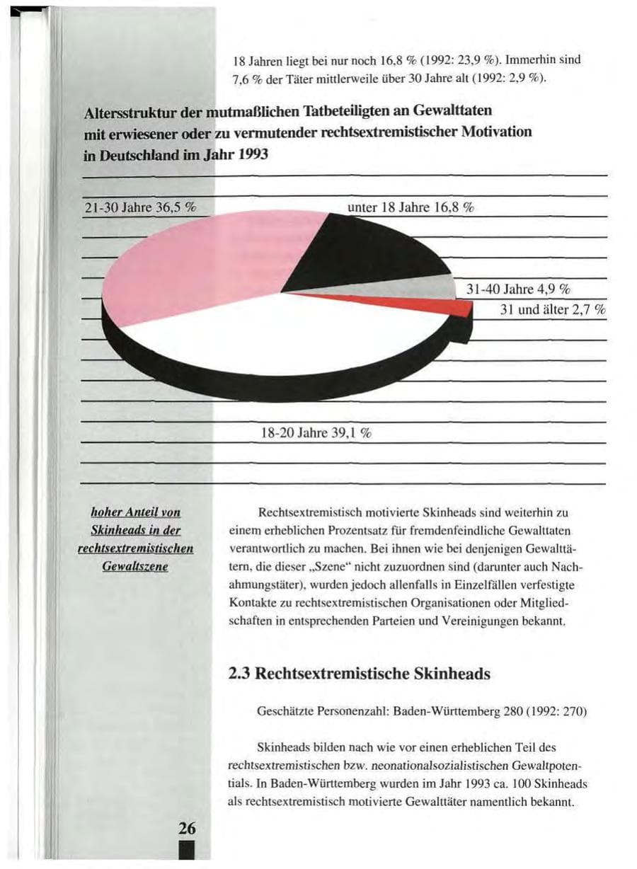 Seite 30 des Verfassungsschutzbericht 1993 Baden-Württemberg