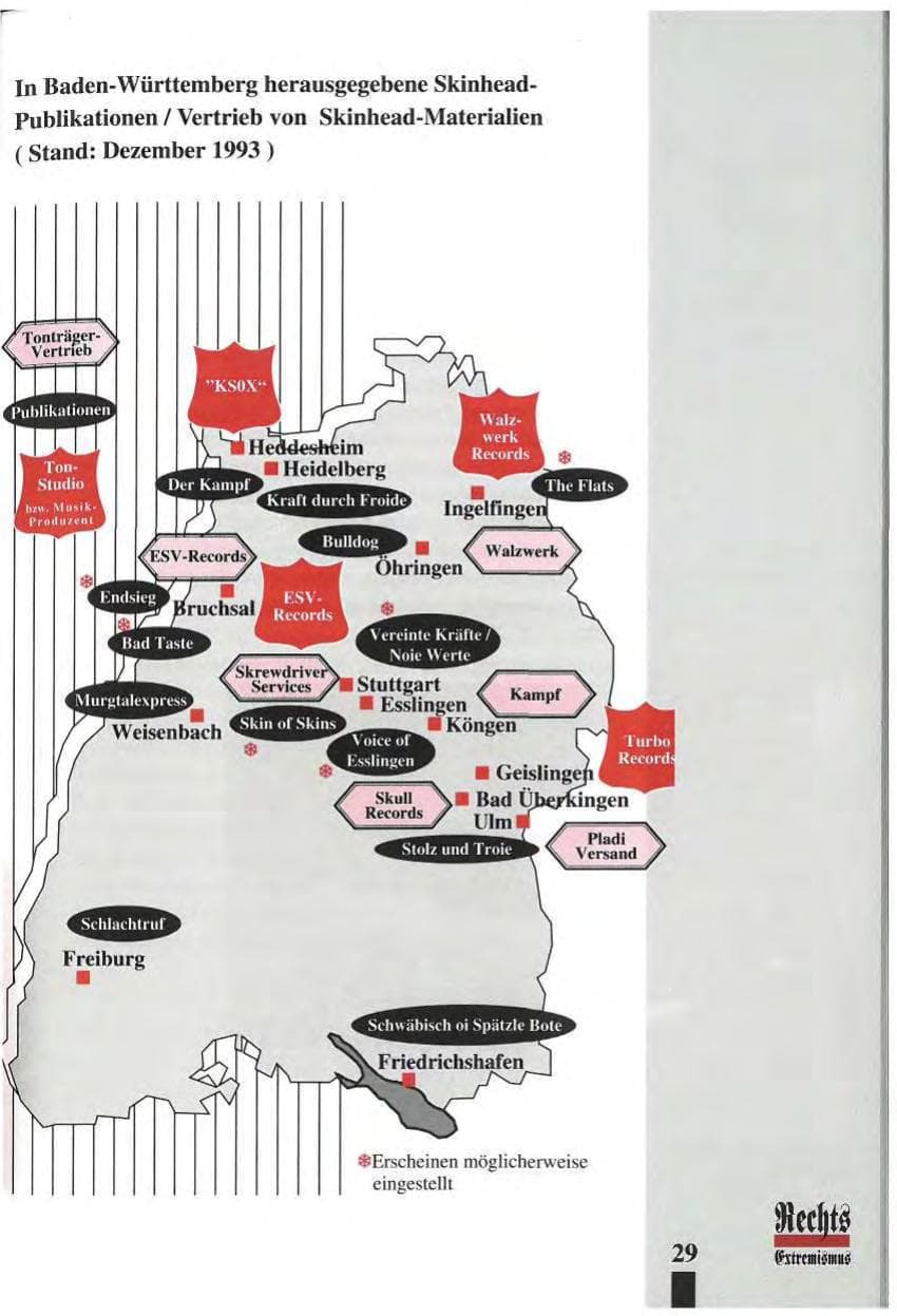 Seite 33 des Verfassungsschutzbericht 1993 Baden-Württemberg