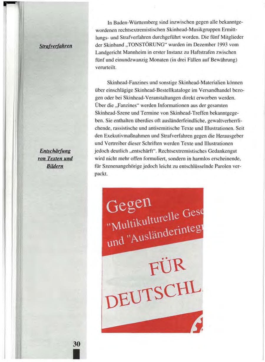 Seite 34 des Verfassungsschutzbericht 1993 Baden-Württemberg