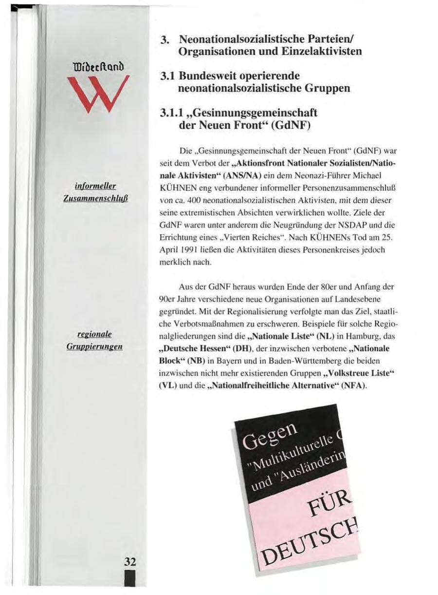 Seite 36 des Verfassungsschutzbericht 1993 Baden-Württemberg