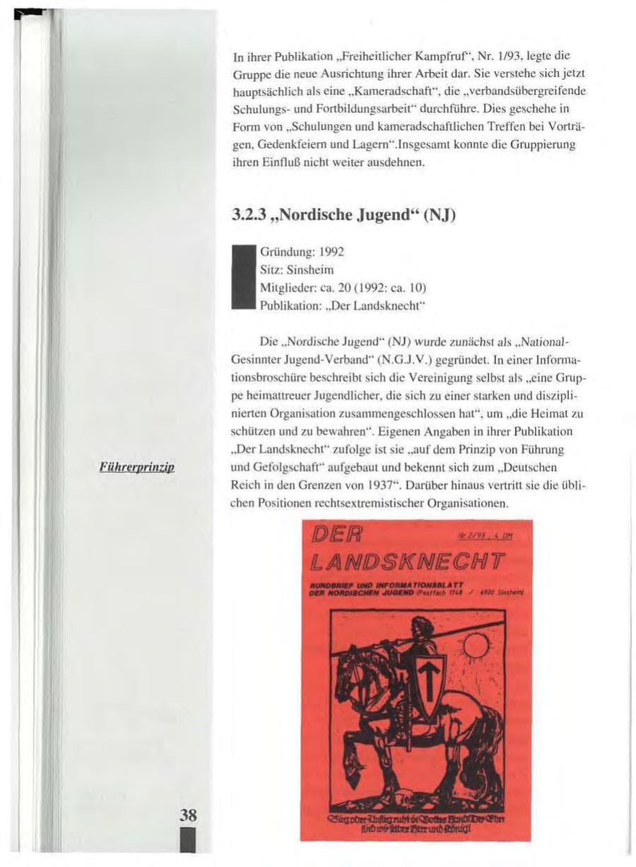 Seite 42 des Verfassungsschutzbericht 1993 Baden-Württemberg
