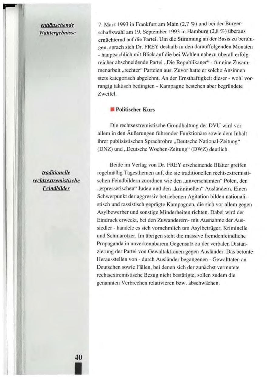 Seite 44 des Verfassungsschutzbericht 1993 Baden-Württemberg
