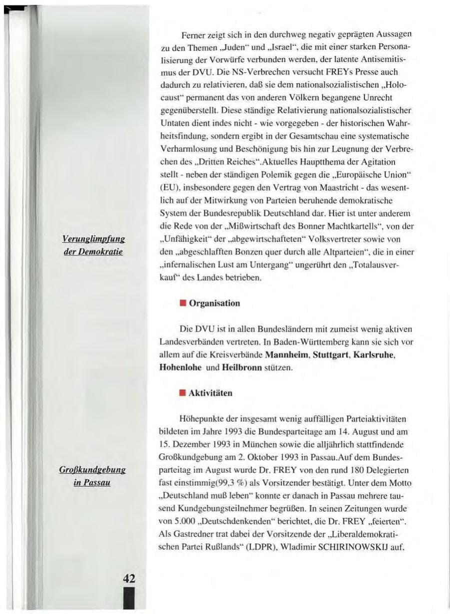 Seite 46 des Verfassungsschutzbericht 1993 Baden-Württemberg