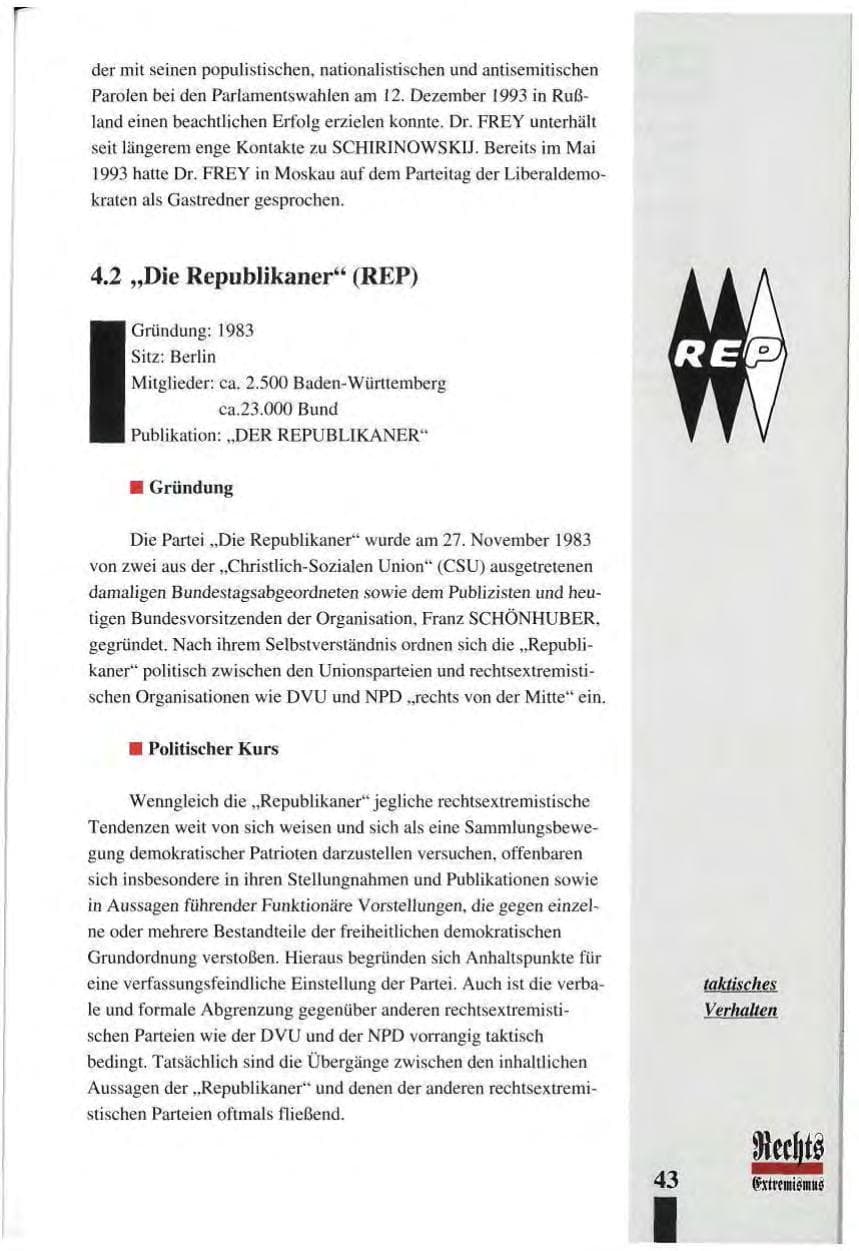 Seite 47 des Verfassungsschutzbericht 1993 Baden-Württemberg