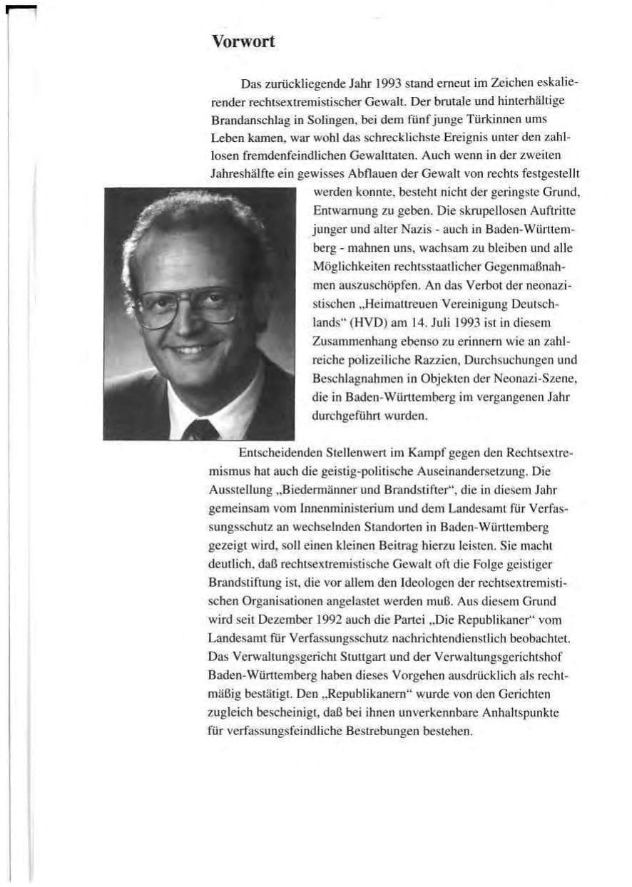 Seite 6 des Verfassungsschutzbericht 1993 Baden-Württemberg
