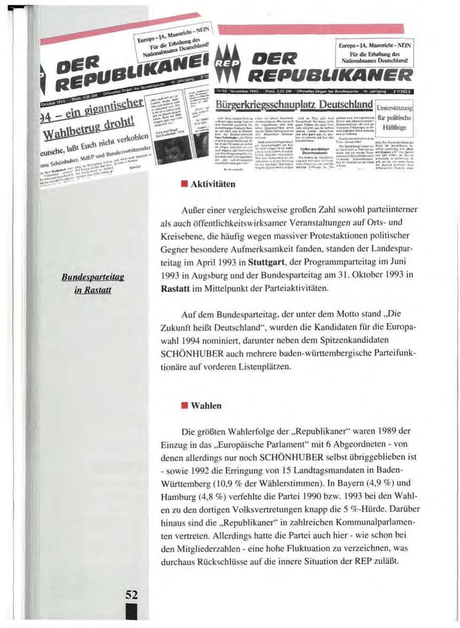 Seite 56 des Verfassungsschutzbericht 1993 Baden-Württemberg