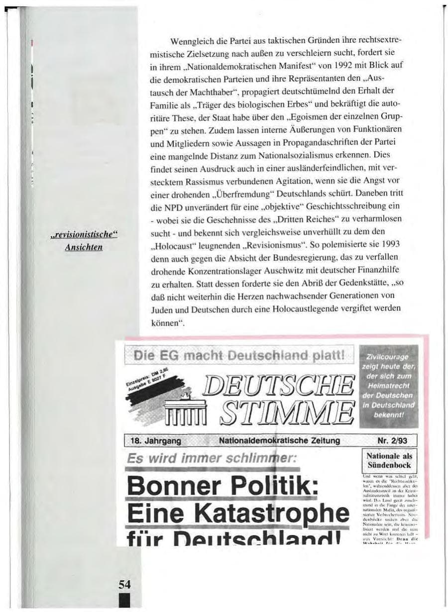 Seite 58 des Verfassungsschutzbericht 1993 Baden-Württemberg