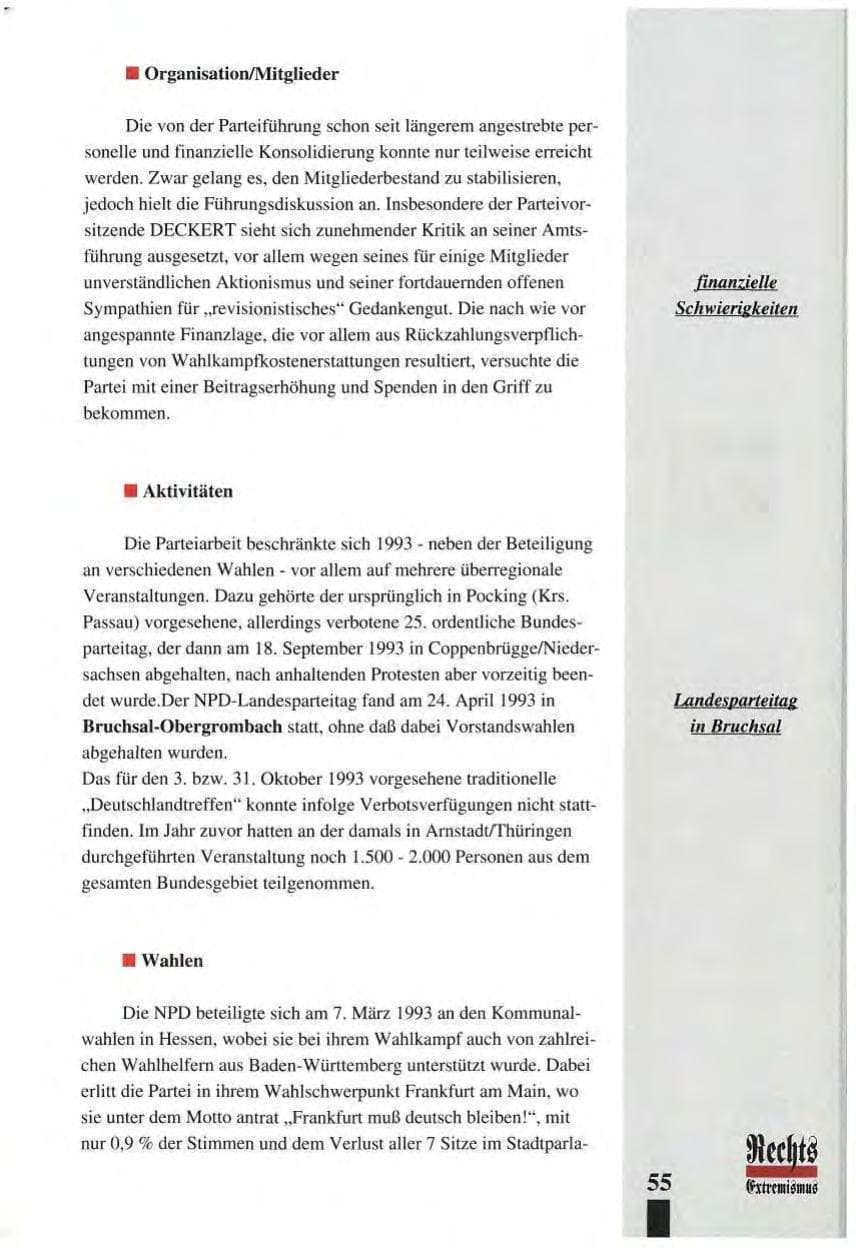 Seite 59 des Verfassungsschutzbericht 1993 Baden-Württemberg
