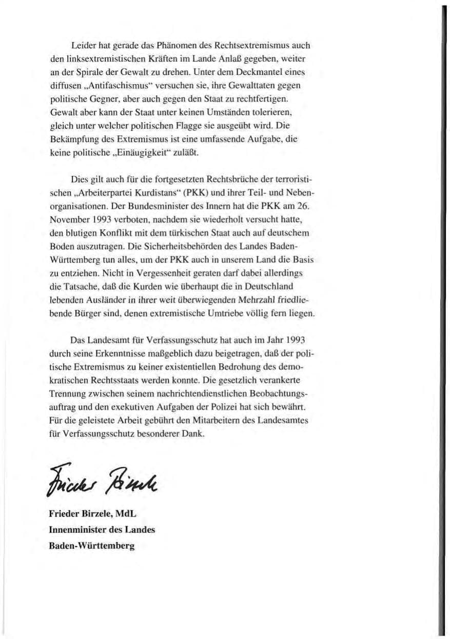 Seite 7 des Verfassungsschutzbericht 1993 Baden-Württemberg