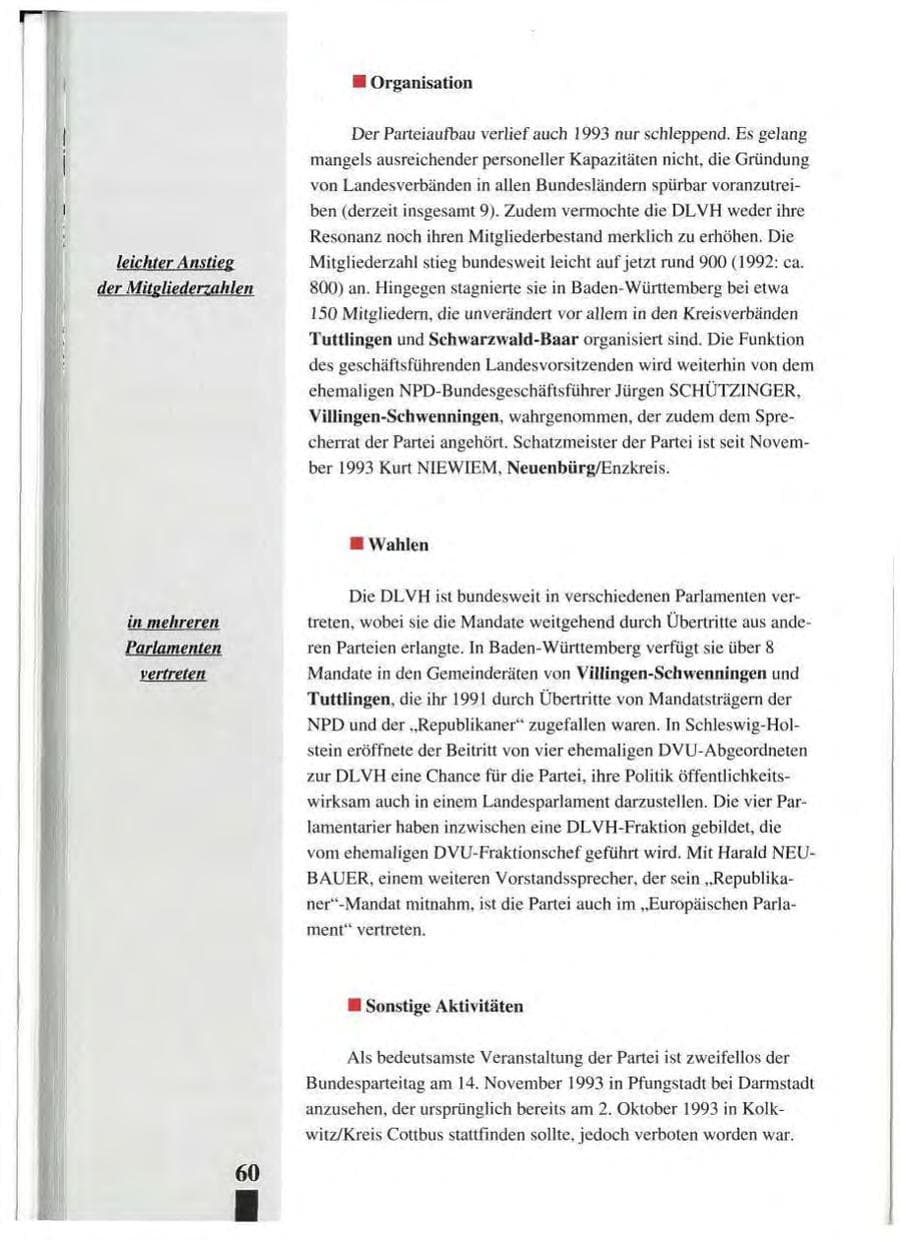 Seite 64 des Verfassungsschutzbericht 1993 Baden-Württemberg