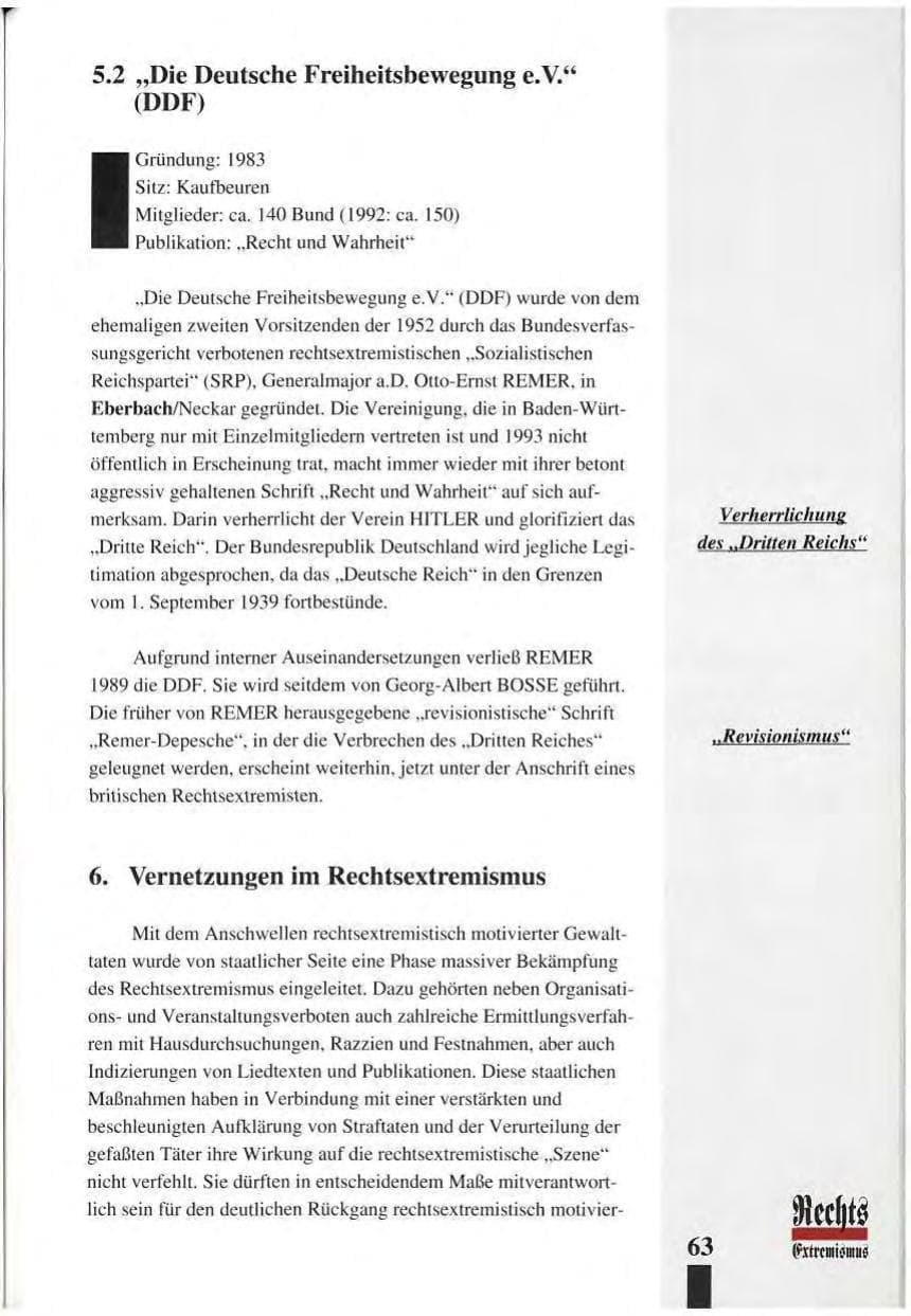 Seite 67 des Verfassungsschutzbericht 1993 Baden-Württemberg