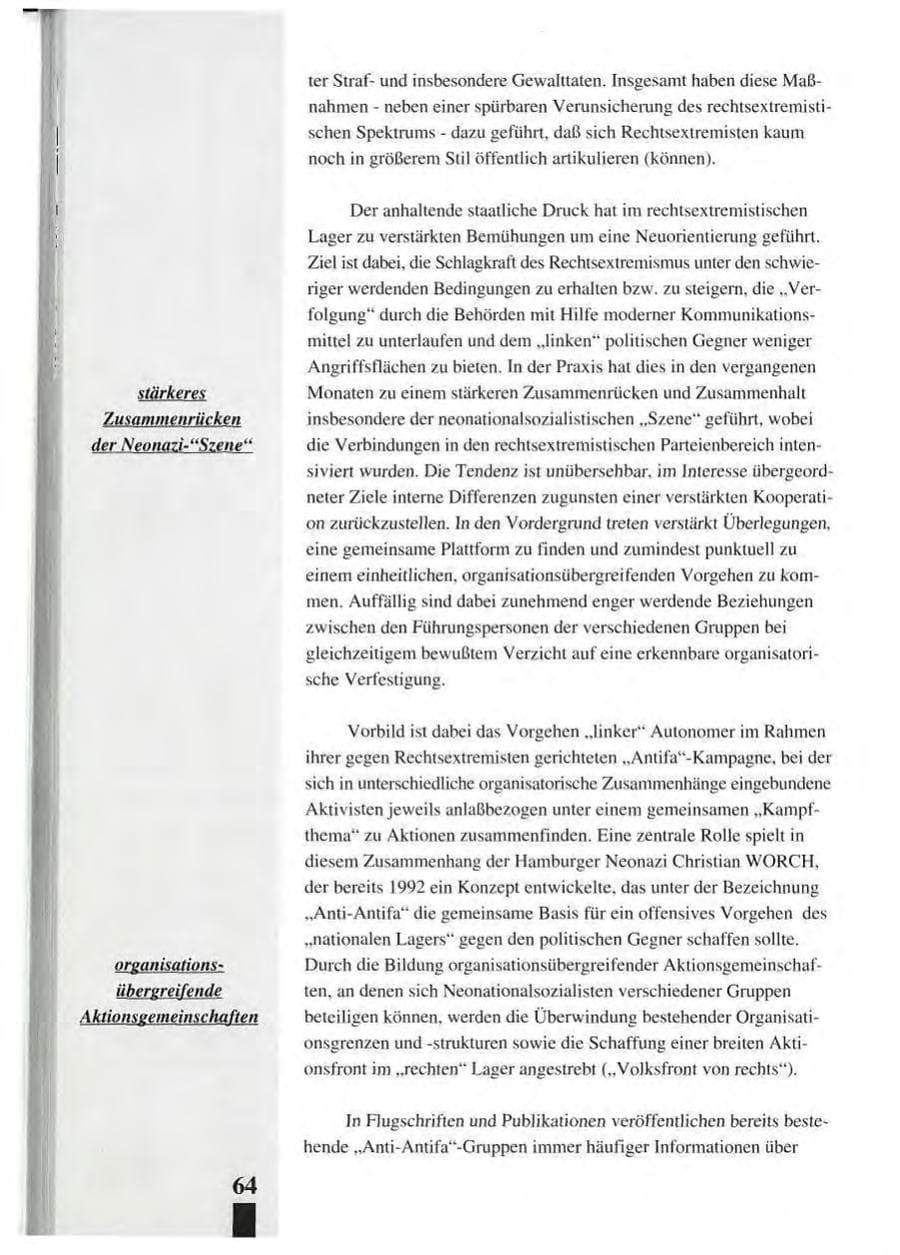 Seite 68 des Verfassungsschutzbericht 1993 Baden-Württemberg